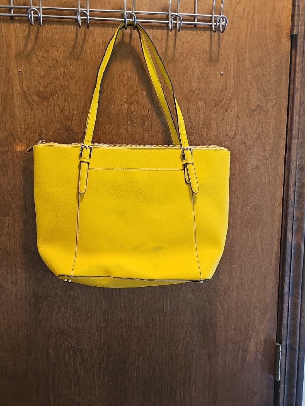 Michael Kors Bright Yellow Leather Tote with MK Charm - Picture 3 of 11